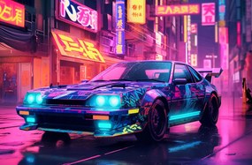 Poszter 91,5x60cm Éjszakai rally Neo-Tokióban