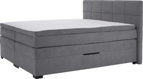 Boxspring ágy, 180x200, szürke, APRIL