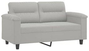 kétszemélyes világosszürke mikroszálas szövetkanapé 120 cm