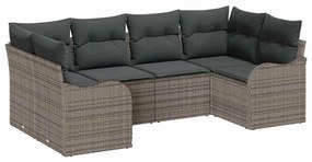 vidaXL Kerti Kanapé Szett Szürke polirattan