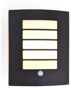 LED lámpatest , oldalfali , mozgásérzékelővel , E27 foglalat , sötétszürke , kültéri , IP44 , LUTEC , SLIM