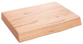 világosbarna kezelt tömör tölgyfa fali polc 40x30x(2-6) cm