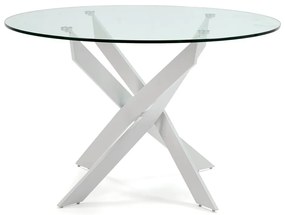 Kerek étkezőasztal üveg asztallappal 120x120 cm Ruth – Marckeric