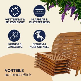 Kerti ülőgarnitúra, 7 darabos, akácfából, barna