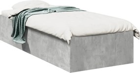 vidaXL betonszürke szerelt fa ágykeret 100 x 200 cm