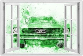 Poszterek 60x40 Zöld akvarell Mustang