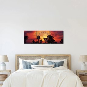 Naplemente képe (órával) (90x30 cm)