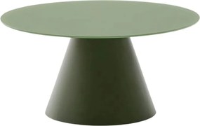 Zöld kerek dohányzóasztal üveg asztallappal ø 80 cm Wilshire – Kave Home