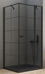 New Trendy New Soleo Black zuhanykabin 90x90 cm négyzet fekete félmatt/üveg mintával K-0581