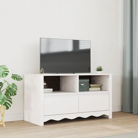 TV Szekrény &quot;&quot;DRAMMEN&quot;&quot; Fehér 99x43x55 cm Tömbfa Fenyő
