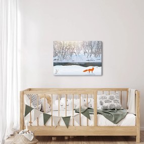 Kép - róka a téli tájban (70x50 cm)