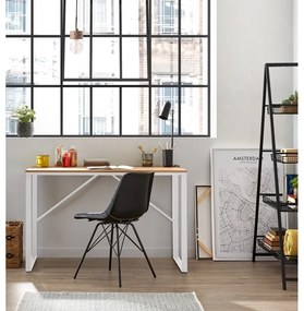 Lisbet fehér íróasztal fa dekoros asztallappal - Kave Home