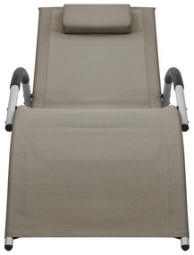 2 db tópszínű-szürke textilén napozóágy