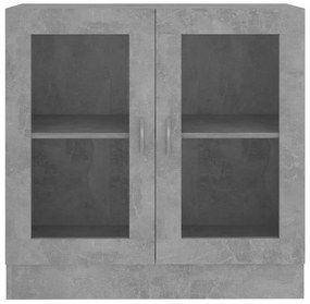 betonszürke szerelt fa vitrinszekrény 82,5 x 30,5 x 80 cm