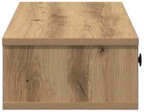 kézműves tölgy szerelt fa falipolc fiókokkal 100 x 37,5 x 19 cm