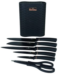 Berlinger Haus rozsdamentes acél 7 részes késkészlet állvánnyal Black Rose Collection