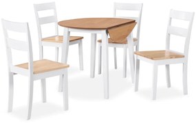 5 részes fehér MDF és gumifa étkezőgarnitúra