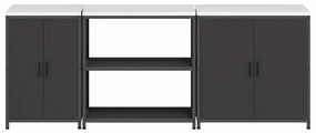 Konyhai Tároló Készlet polcokkal 3 pcs Fekete 240 x 50 x 92 cm