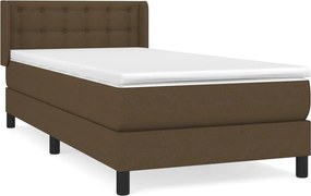 vidaXL sötétbarna szövet rugós ágy matraccal 80 x 200 cm