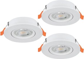 Eglo 902262 - 3 darabos BARRANCO beépíthető LED spotlámpa LED/4,8W/230V fehér