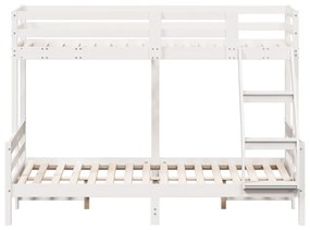 fehér tömör fenyőfa emeletes ágy 80 x 200/140 x 200 cm