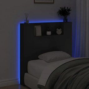 fekete áthidalószekrény LED-világítással 100 x 16,5 x 103,5 cm