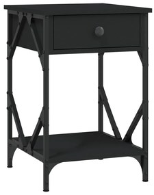 Fekete szerelt fa éjjeliszekrény 40 x 42 x 60 cm