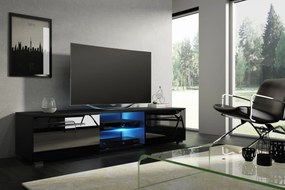 Zondo TV asztal/szekrény Mona 140 (fekete + fényes fekete). 787106