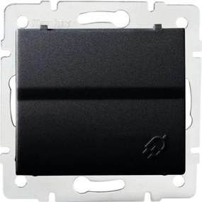 Elektromos aljzat flip-flop földeléssel Schuko IP44 fekete matt Logi Kanlux