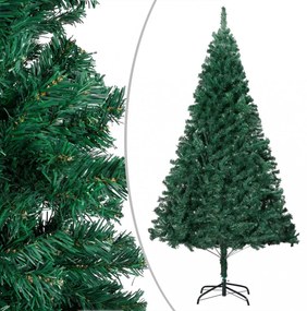 zöld PVC megvilágított műkarácsonyfa gömb szettel 150 cm
