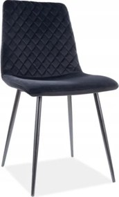 Irys fekete velúr kárpitozott szék nappaliba, fésülködőasztalra, étkezőbe