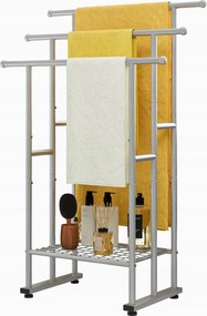 Törölközőtartó Fém Fürdőszobai akasztó Ezüst