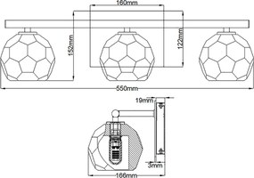 Quintiesse REGALIA QN-REGALIA3-PC-BATH Fali lámpa 3x3W/G9 3000k 900LM IP44