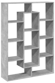 betonszürke szerelt fa könyvszekrény 102 x 29 x 143 cm