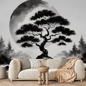 Fotótapéta - Fekete-fehér bonsai (147x102 cm)