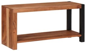 Könyvszekrény Barna, Fekete 80 x 30 x 40 cm Tömör Akácfa