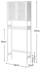 SONGMICS WC feletti tárolószekrény 23x60x173 cm, fehér