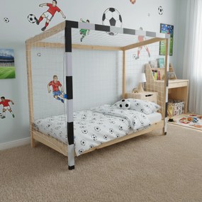 Montessori ágy, természetes/fehér/fekete, 90x200, FUTAL
