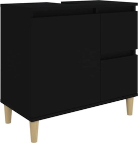 vidaXL fekete szerelt fa fürdőszobaszekrény 65 x 33 x 60 cm