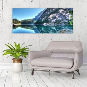 Egy alpesi tó képe (120x50 cm)