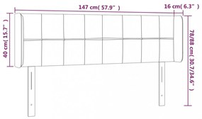 világosszürke bársony fejtámla 147x16x78/88 cm