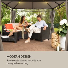 Blumfeldt Pantheon Illumina, pavilon tetővel, polikarbonát, alumínium, fekete