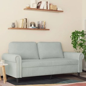 kétszemélyes világosszürke bársony kanapé 140 cm