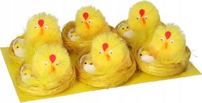 Húsvéti Csirkék 6 Db 8CM-ES Csirkék A Fészekben