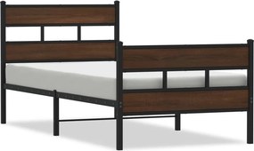 vidaXL ágykeret fejtámlával és lábtámasszal matrac nélkül 90 x 200 cm