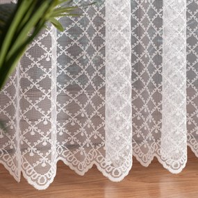 Függöny jacquard háló kész szalag fehér retro függöny Style 350x220