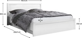 Ágy tárhellyel, 160x200, fehér, JESI NEW