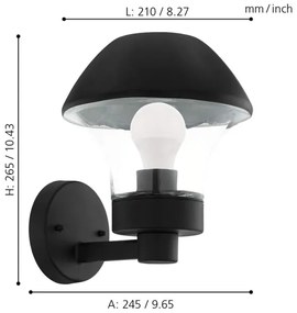 Eglo 97446 - LED Dimmelhető kültéri fali lámpa VERLUCCA-C 1xE27/9W/230V Bluetooth