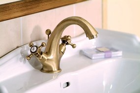 , ANTEA fali csaptelep, felső konzol, króm/arany, 3362