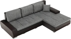 Sarokülőgarnitúra, barna/szürkésbarna melír, TRAMP